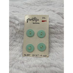Pacific 5/8" Light Blue No 807 Vintage Buttons, Set of 4
